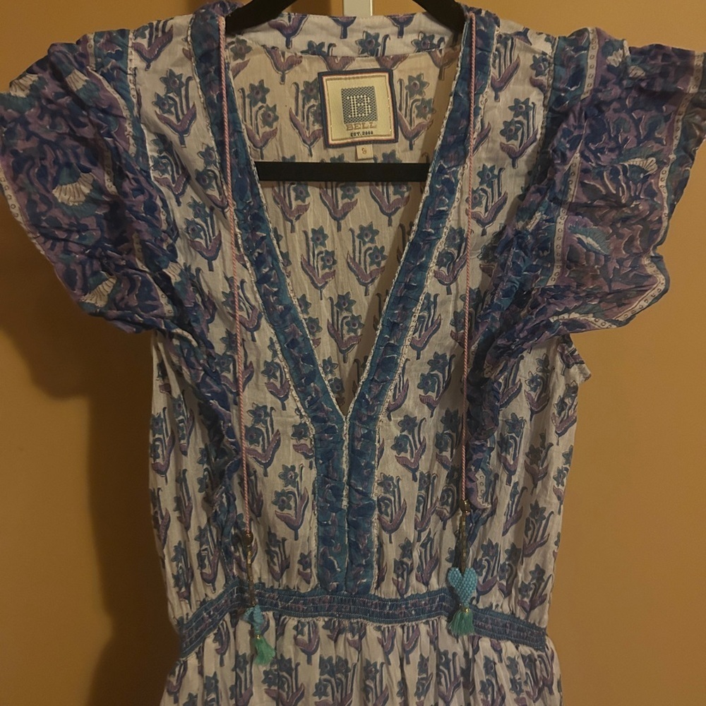 Bell by Alice Bell Viv Maxi Dress woman’s floral ruffle sleeves size S - Picture 3 of 7